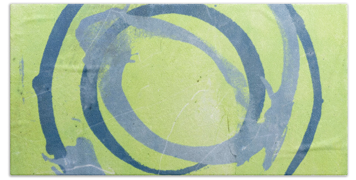 Green Beach Towel featuring the painting Green Blue by Julie Niemela