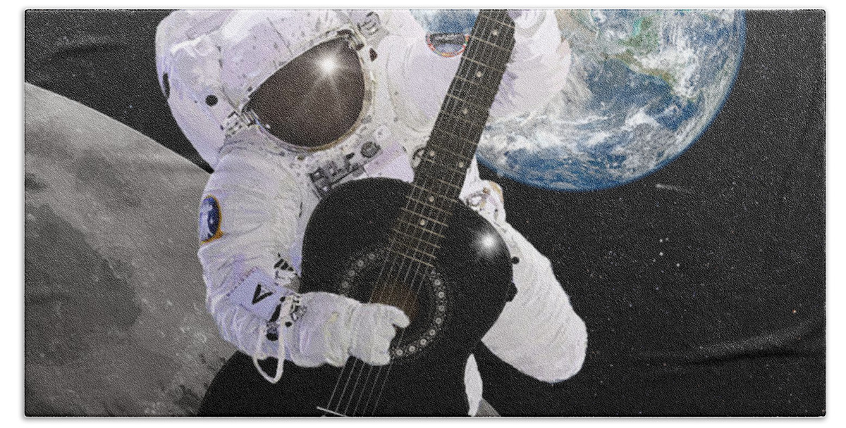 Astronaut Beach Towel featuring the digital art Ground Control to Major Tom by Nikki Marie Smith
