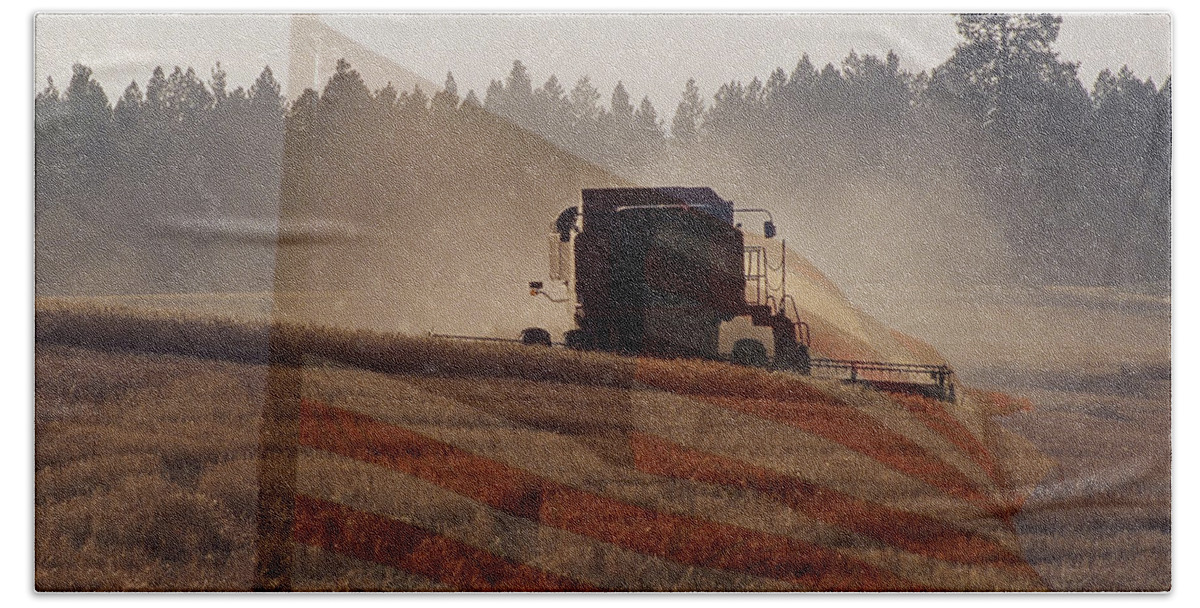 Wheat Beach Towel featuring the photograph Grown in America by Sharon Elliott