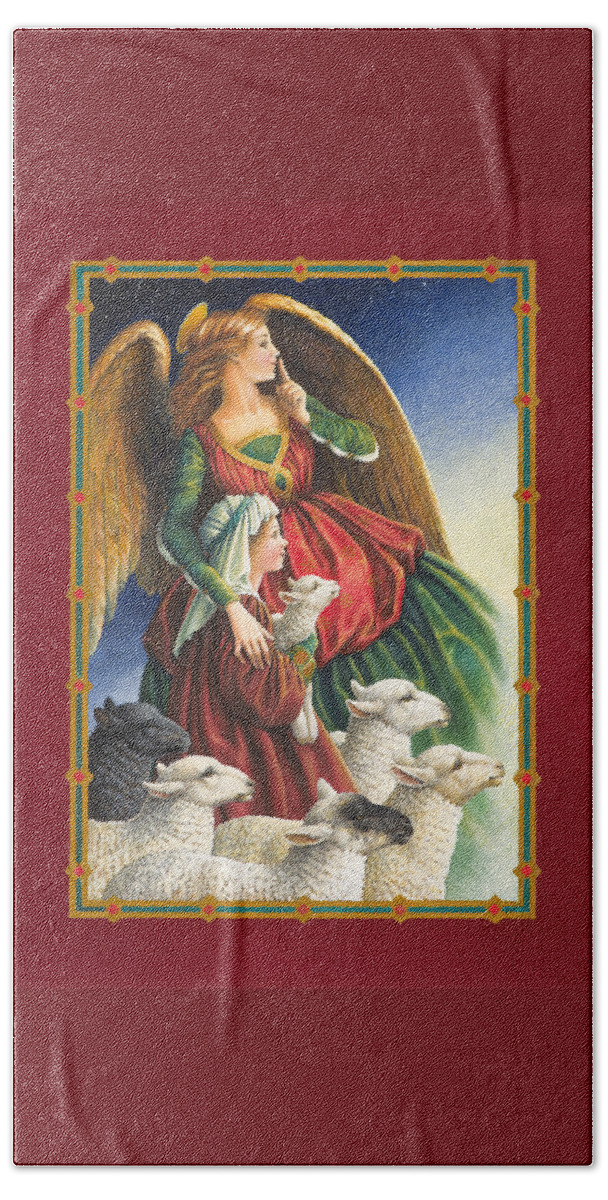 Angel Beach Sheet featuring the painting Guardian Angel by Lynn Bywaters