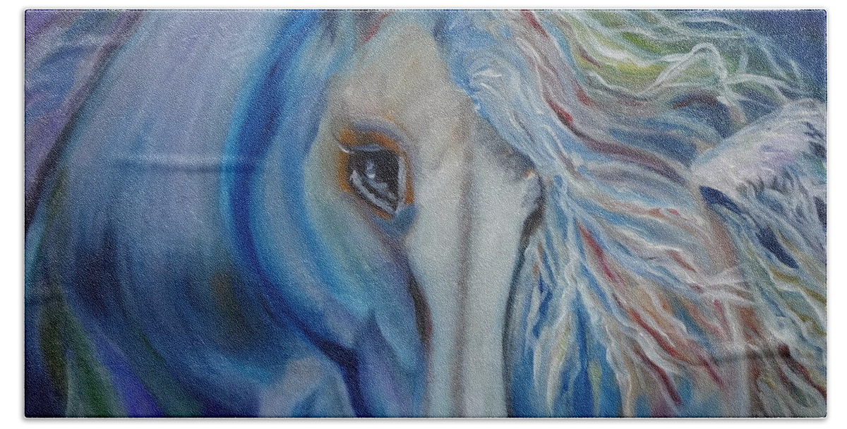 Equine Beach Sheet featuring the painting Gypsy Shadow by Jenny Lee