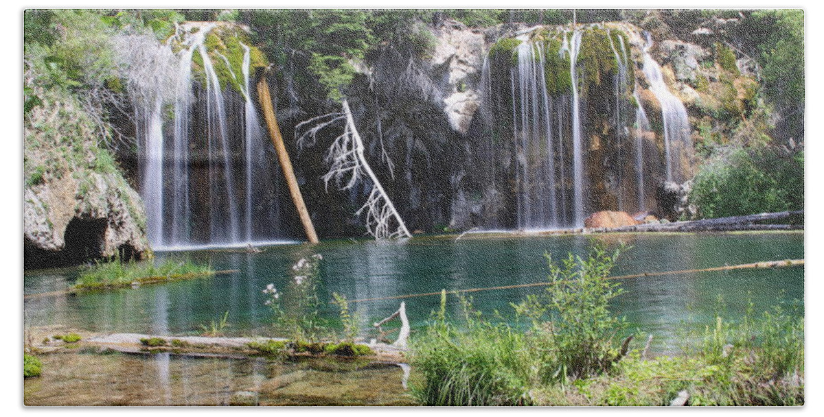 Landscapes Beach Towel featuring the photograph Hanging Lake by Eric Glaser