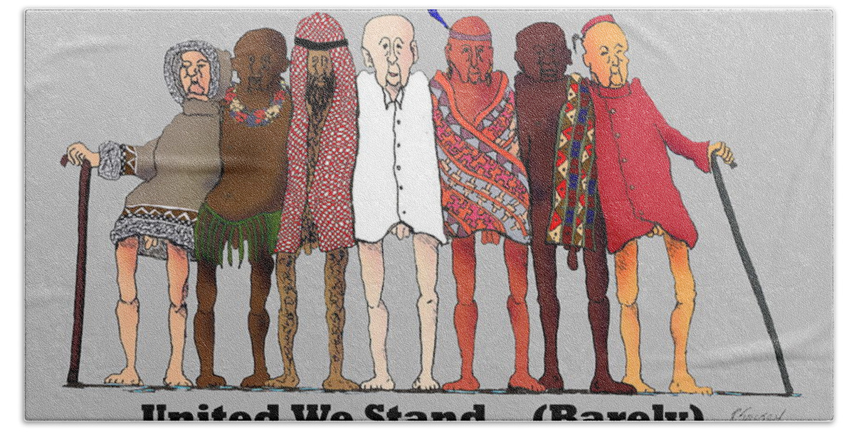  Beach Towel featuring the drawing Nous Sommes Charlie by R Allen Swezey