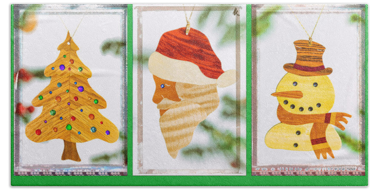 Christmas Beach Towel featuring the photograph Happy Holidays Art Message by Jo Ann Tomaselli