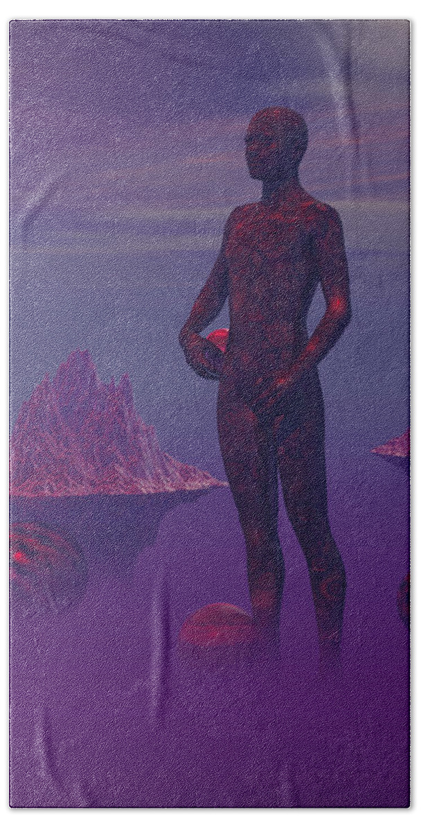 Alien Beach Towel featuring the digital art Harvesting the Mist by Judi Suni Hall