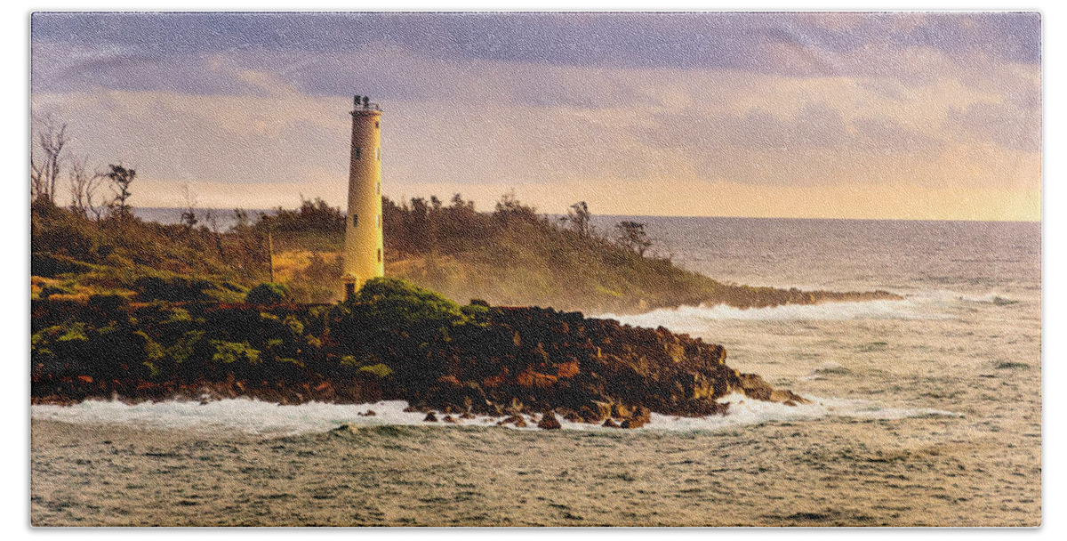 Hawaii Beach Towel featuring the photograph Hawaiian Lighthouse by John Johnson