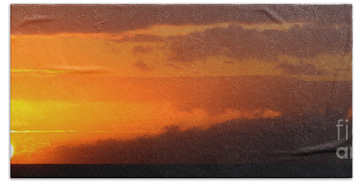 Hawaii Beach Sheet featuring the photograph Hawaiian Sunset by Anthony Michael Bonafede