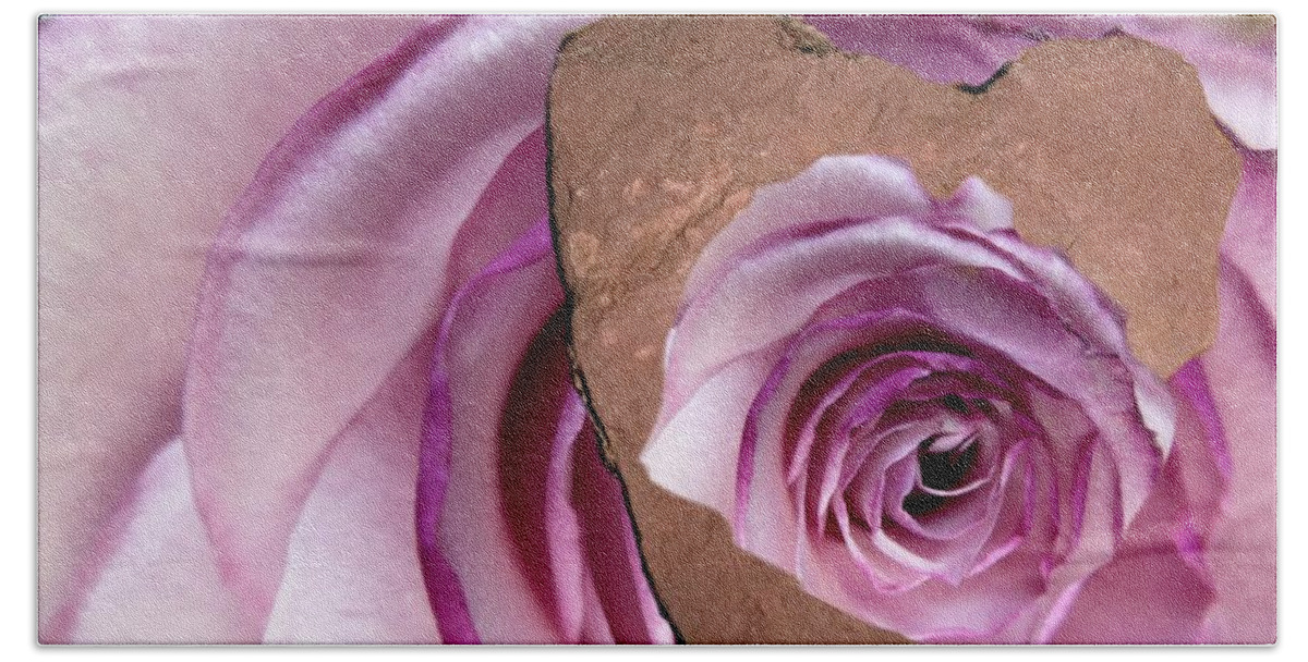 Rose Beach Towel featuring the photograph Heart Rock Neptune Rose by Mars Besso