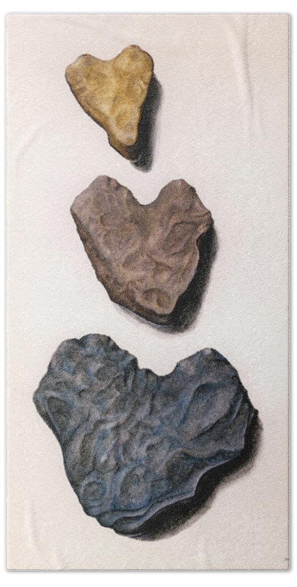 Heart Beach Sheet featuring the painting Hearts Rock by Janice Dunbar