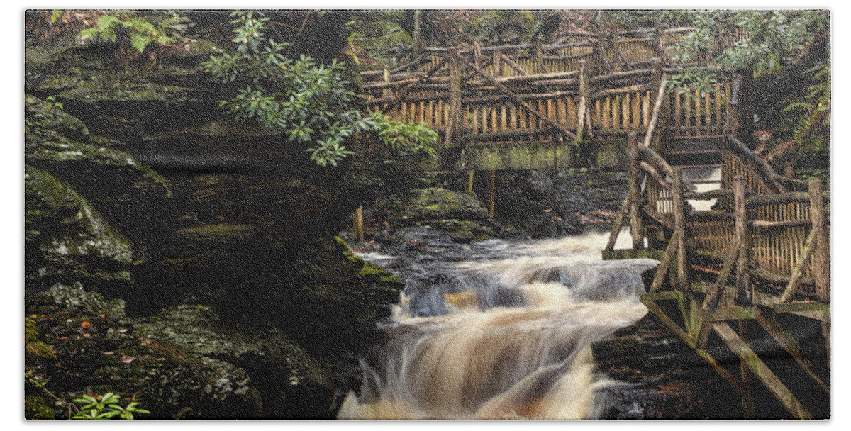 Landscape Beach Towel featuring the photograph Heavy Flow by Rob Dietrich