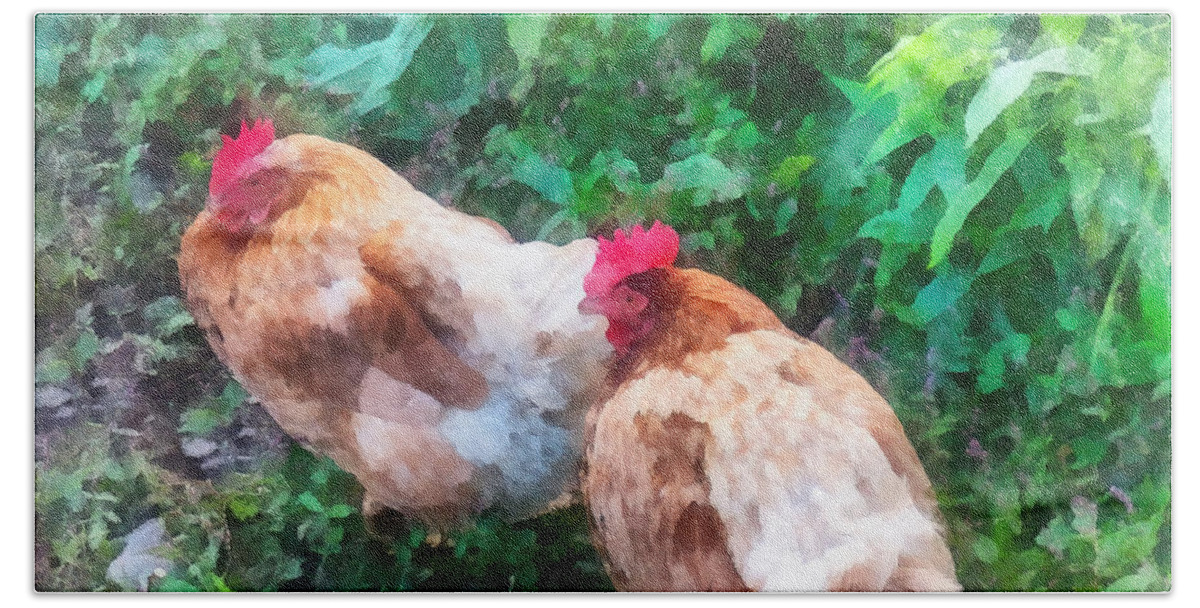 Chicken Beach Sheet featuring the photograph Hen Party by Susan Savad