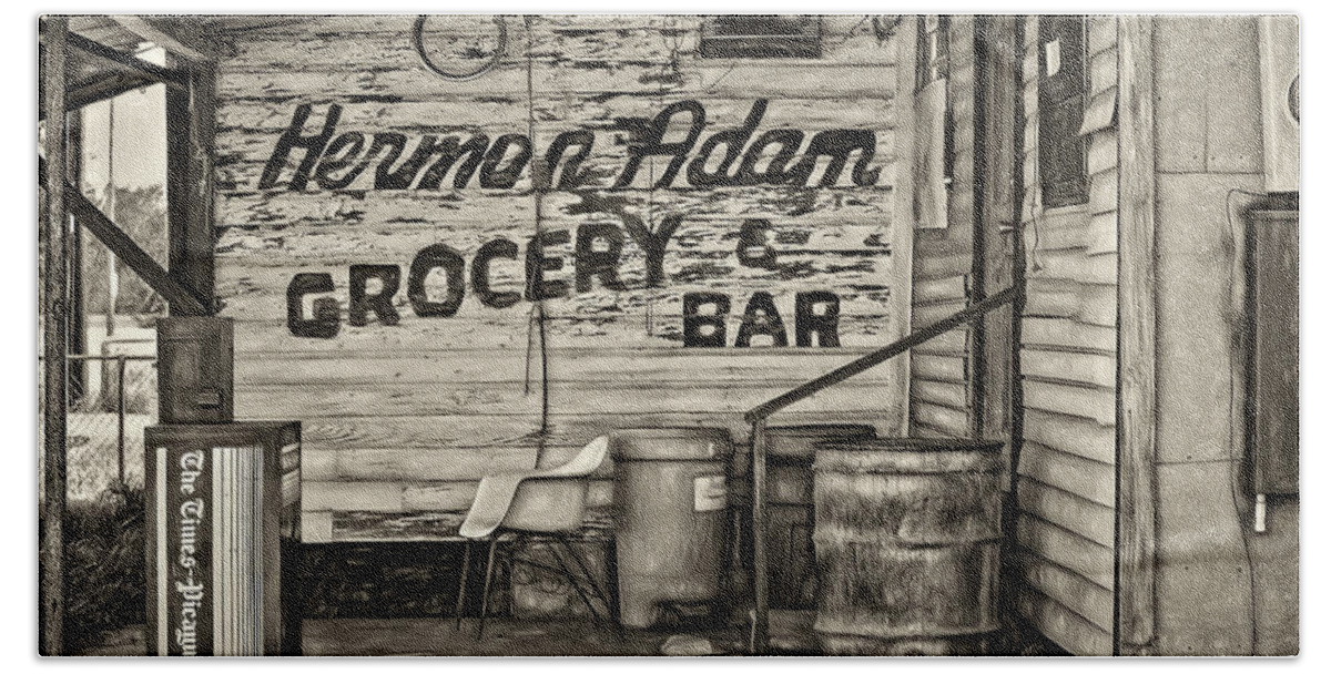 New Orleans Beach Towel featuring the photograph Herman Had It All - Sepia by Steve Harrington