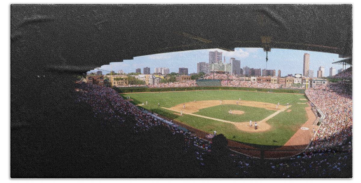 Photography Beach Towel featuring the photograph High Angle View Of A Baseball Stadium by Panoramic Images