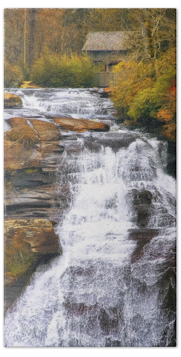 Water Beach Towel featuring the photograph High Falls by Scott Norris