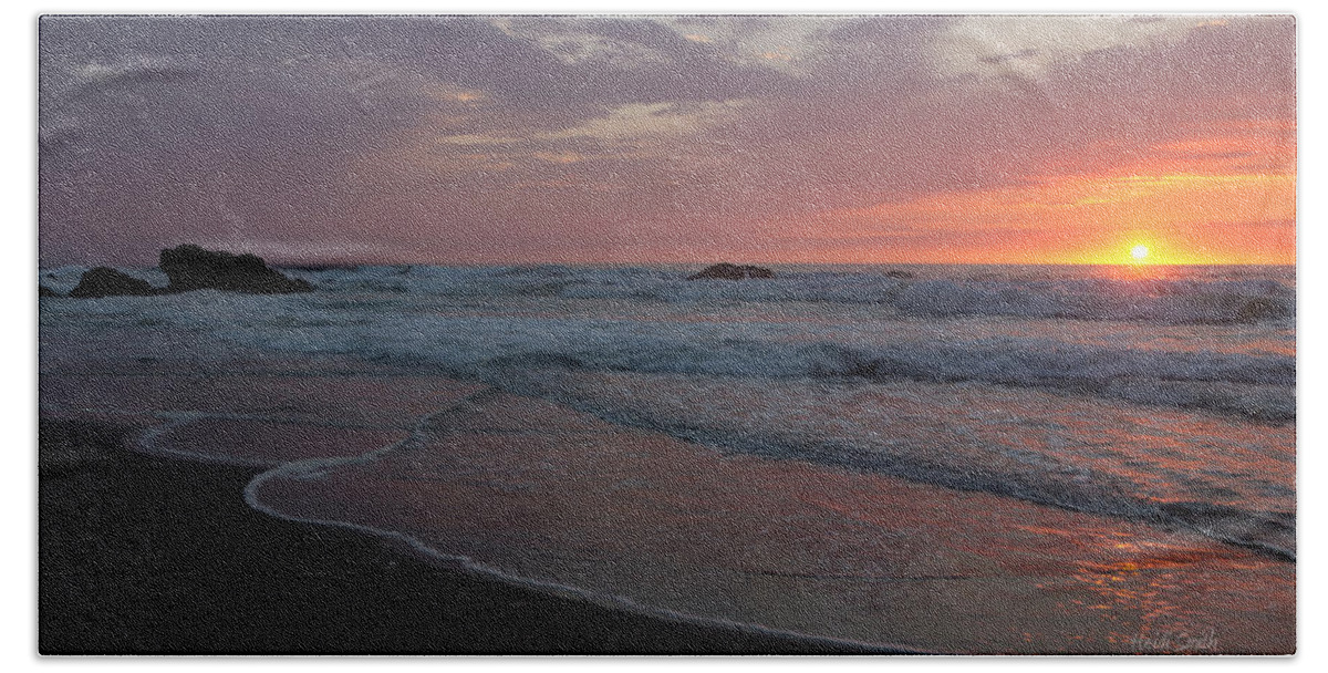 Pink Beach Towel featuring the photograph High Tide by Heidi Smith
