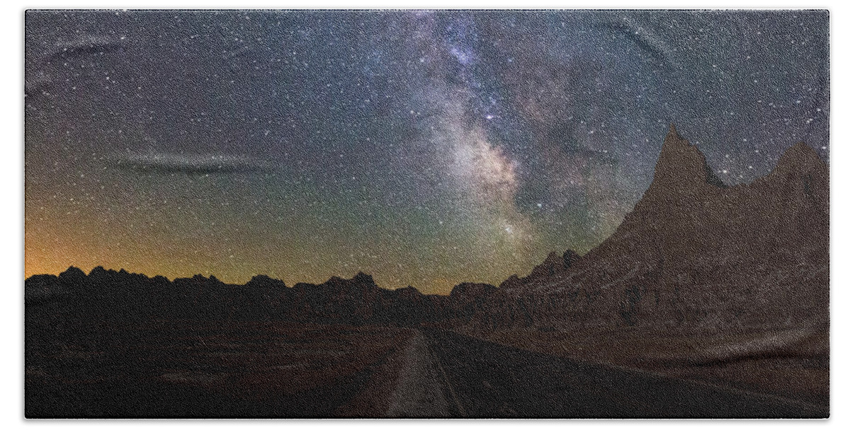 Milkyway Beach Sheet featuring the photograph Highway to by Aaron J Groen