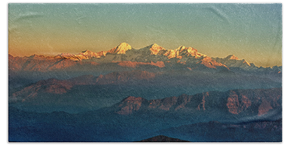 Fog Beach Sheet featuring the photograph Himalaya by U Schade