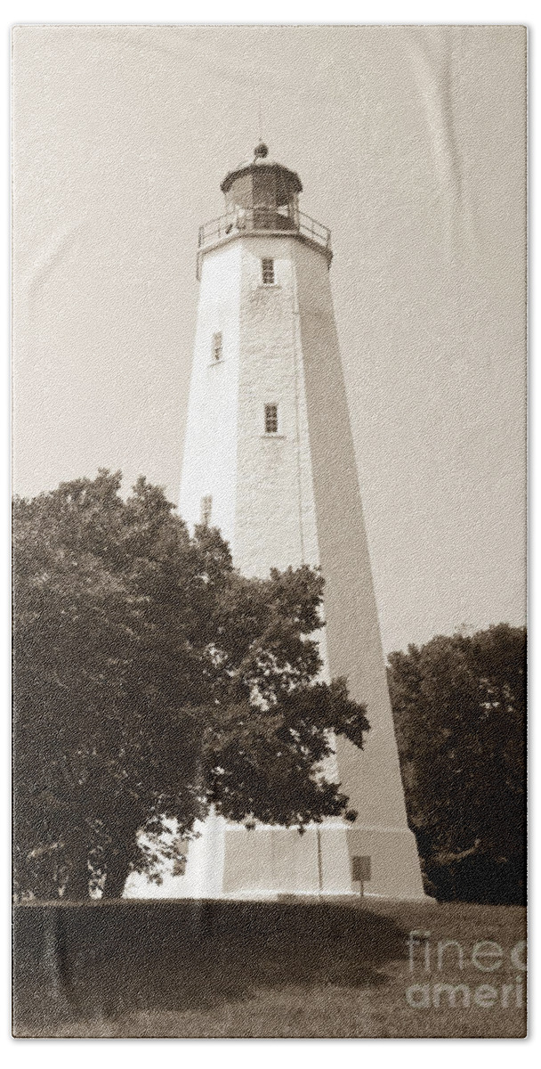 Lighthouses Beach Towel featuring the photograph Historic Sandy Hook Lighthouse by Anthony Sacco
