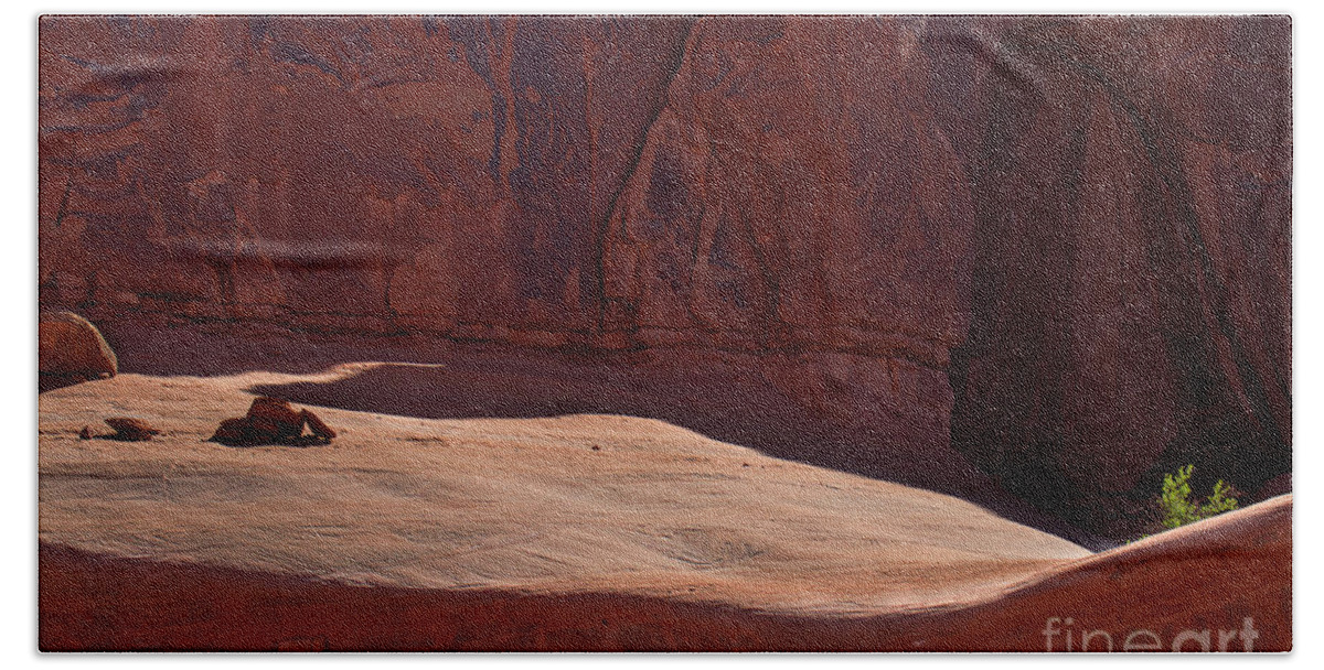 Arches National Park Print Beach Towel featuring the photograph Hold On by Jim Garrison
