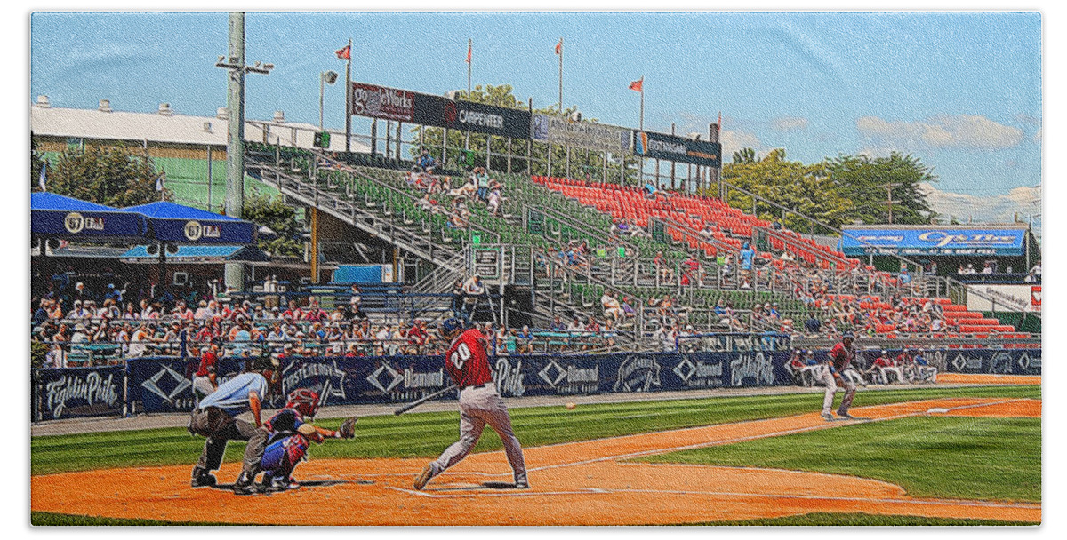 Baseball Beach Sheet featuring the photograph Home Run or Struck Out by Michael Porchik