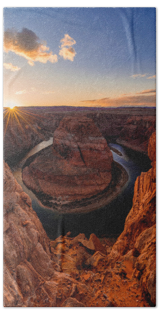 Horseshoe Bend Beach Towel featuring the photograph Horseshoe Bend by Chad Dutson