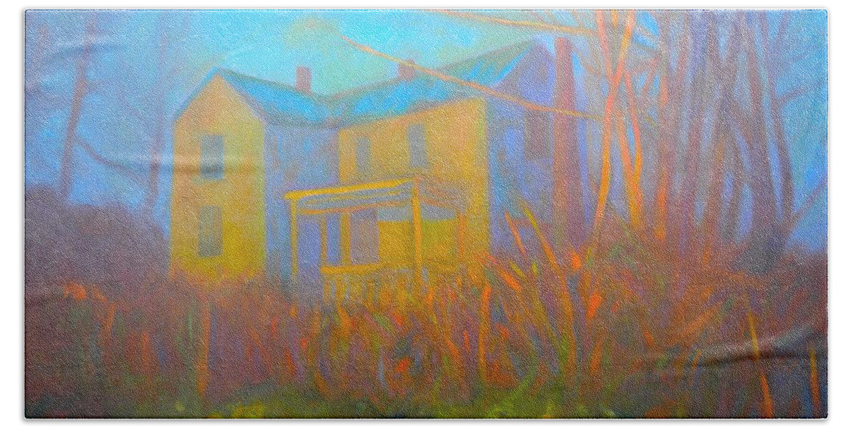 Blacksburg Paintings Beach Towel featuring the painting House in Blacksburg by Kendall Kessler