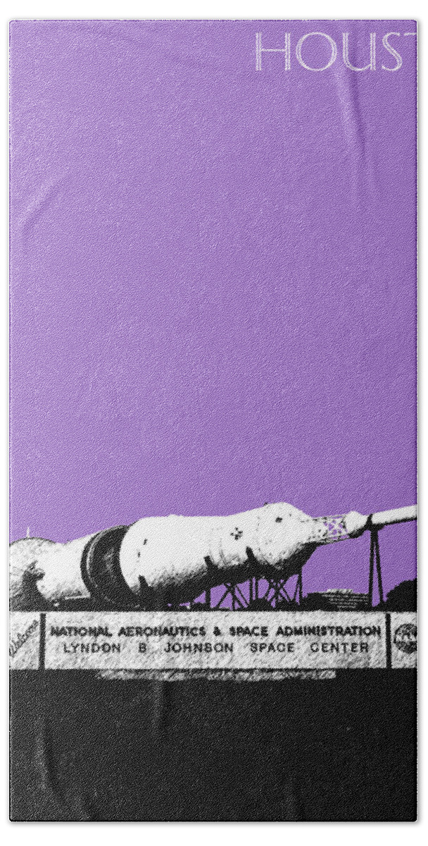 Cityscape Beach Towel featuring the digital art Houston Johnson Space Center - Violet by DB Artist