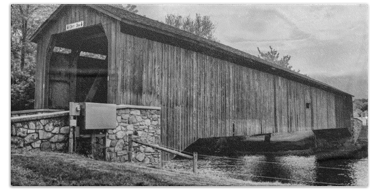 Bridges Beach Towel featuring the photograph Hunsecker's Mill Bridge by Guy Whiteley