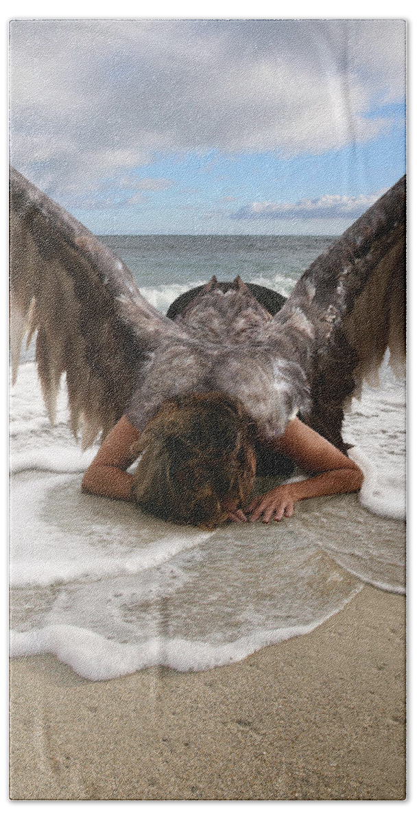 Angel Beach Towel featuring the photograph I Feel Your Sorrow by Acropolis De Versailles
