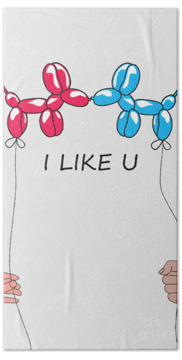 Love Beach Towel featuring the digital art I Like You 2 by Mark Ashkenazi