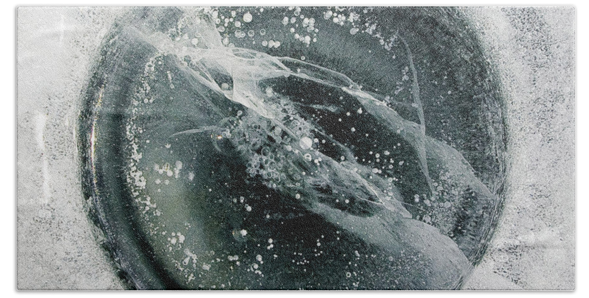 Ice Beach Towel featuring the photograph Ice Fishing Hole 8 by Steven Ralser