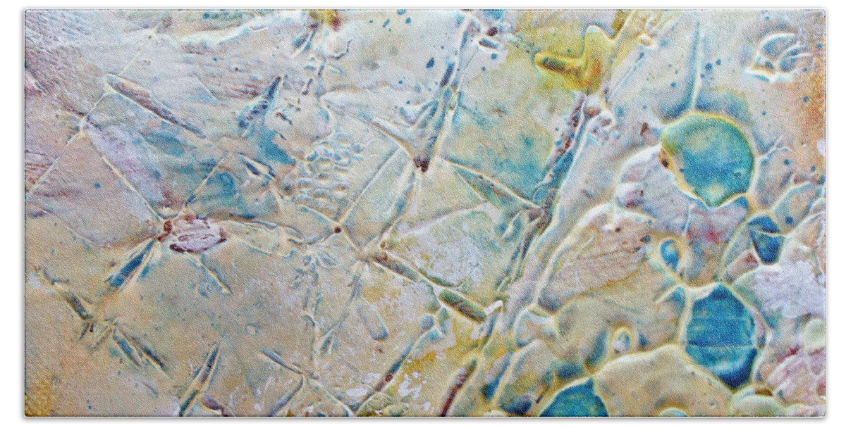 Texture Beach Towel featuring the mixed media Iced Texture I by Phyllis Howard