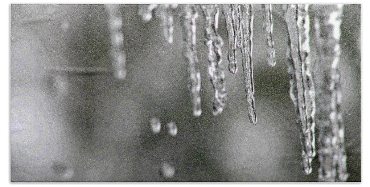  Beach Towel featuring the photograph Icicles by Matalyn Gardner