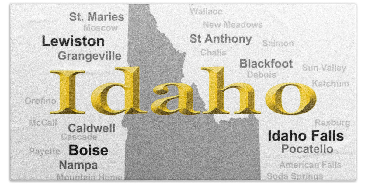 Idaho Beach Towel featuring the photograph Idaho State Pride Map Silhouette by Keith Webber Jr