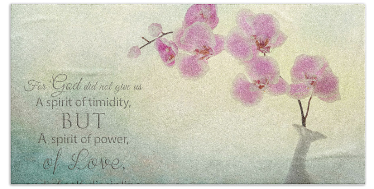 Flower Artwork Beach Towel featuring the photograph Ikebana with Message by Mary Buck