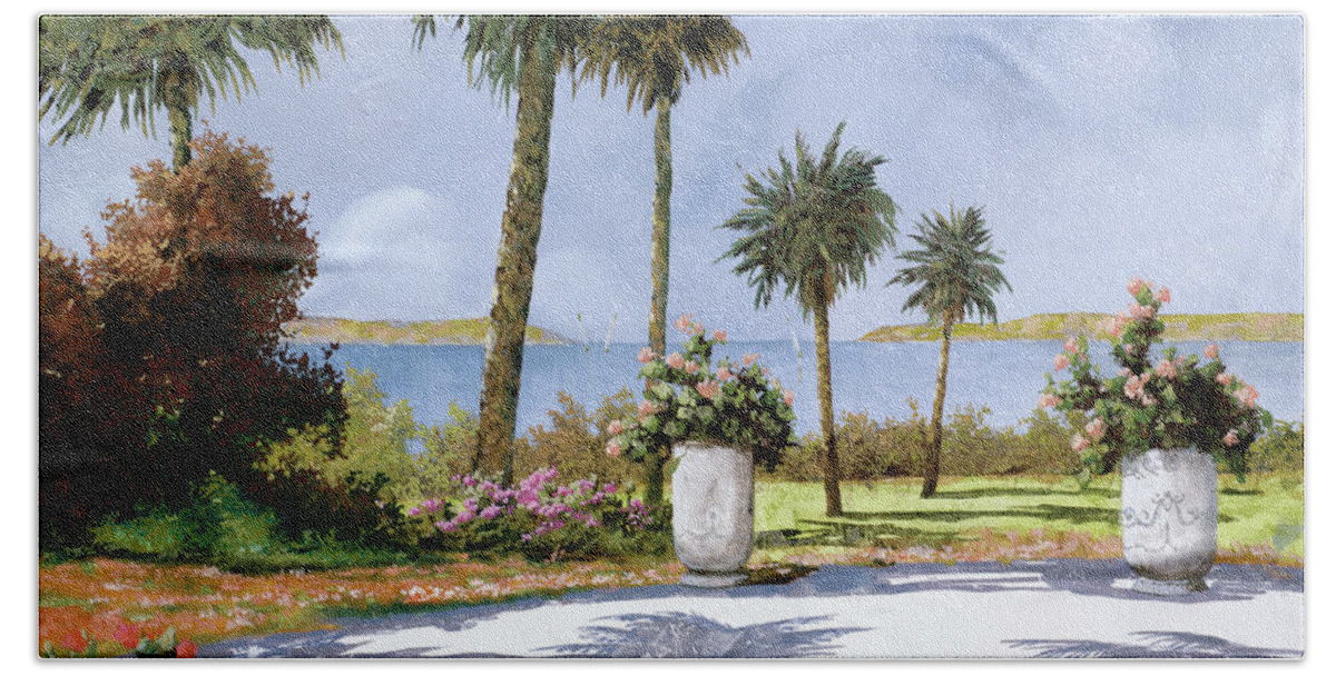 Palm Beach Towel featuring the painting Il Giardino Delle Palme by Guido Borelli
