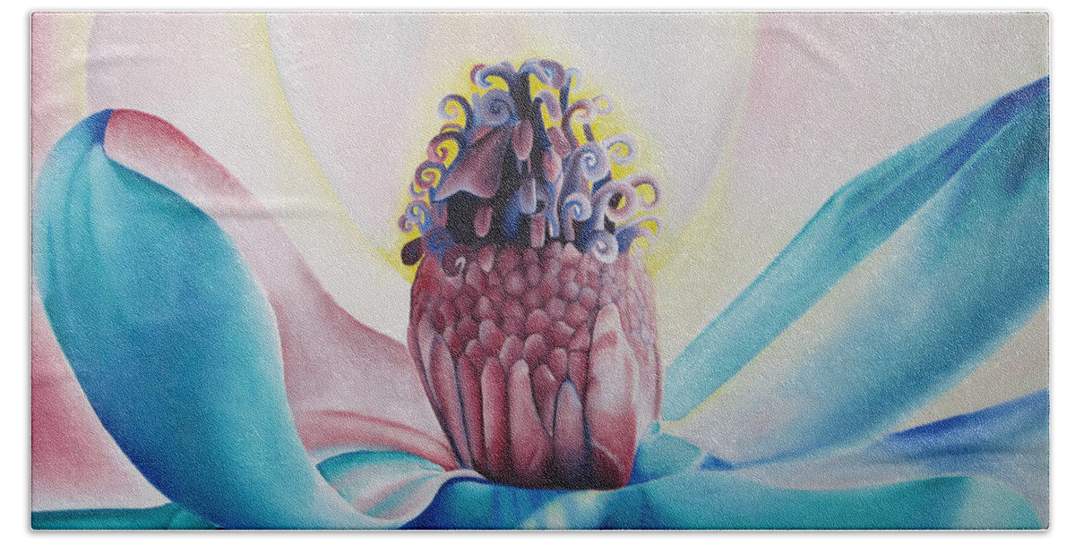 Flower Beach Towel featuring the painting Imogen Flower by Joshua Morton