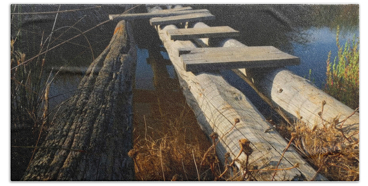 Adventure Beach Sheet featuring the photograph Improvised Wooden Bridge by Angelo DeVal
