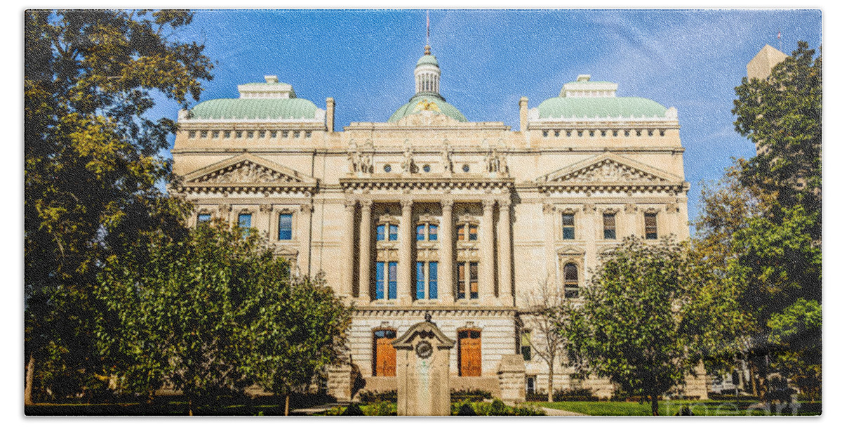 America Beach Towel featuring the photograph Indiana Statehouse State Capital Building Picture by Paul Velgos