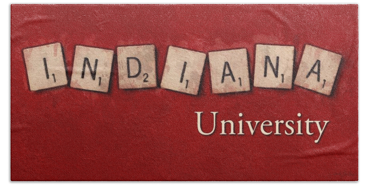 Indiana University Beach Sheet featuring the painting Indiana University by Sandy MacGowan