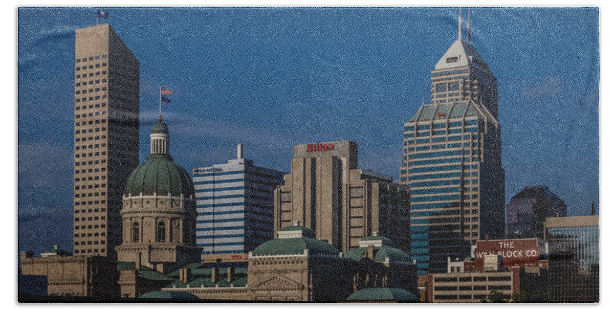 Aul Beach Towel featuring the photograph Indianapolis Skyscrapers by Ron Pate