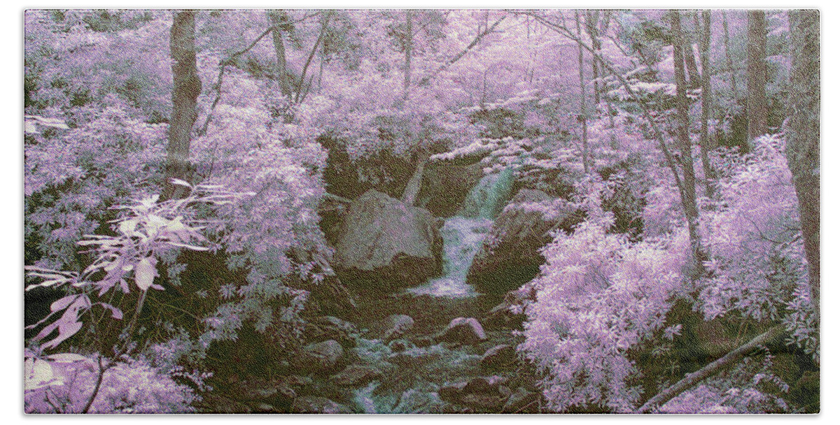 Ir Beach Towel featuring the photograph Infrared mountain stream by Paul W Faust - Impressions of Light