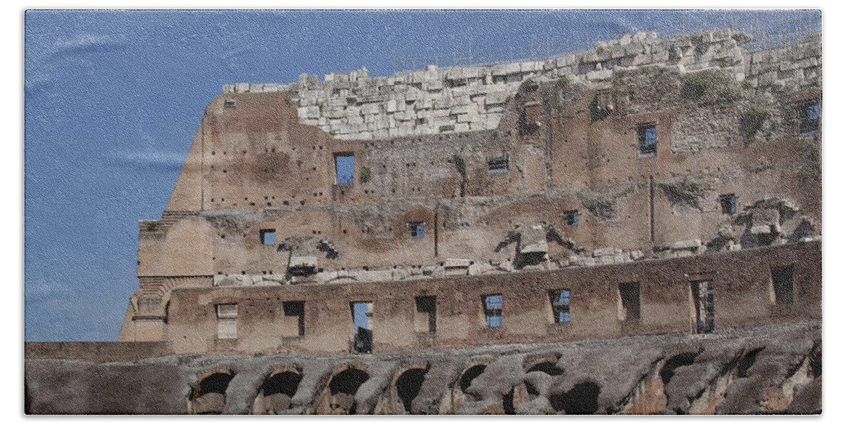 Rome Beach Towel featuring the photograph Inside the Coliseum by Jean Macaluso