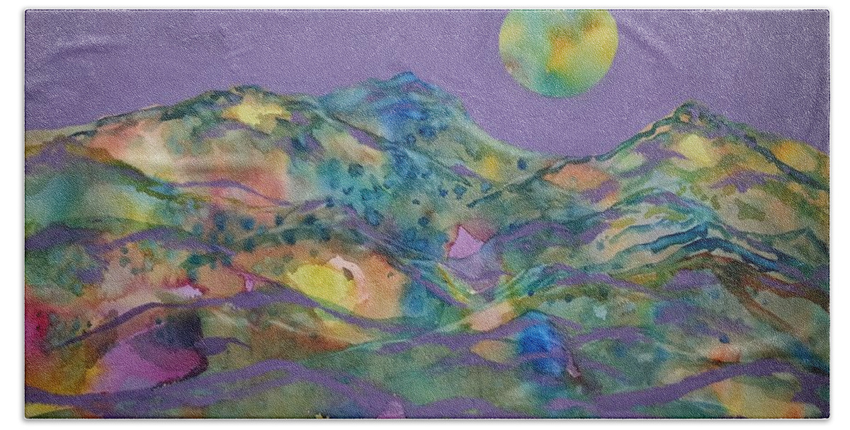 Landscape Beach Towel featuring the painting Inspiration by Kim Shuckhart Gunns