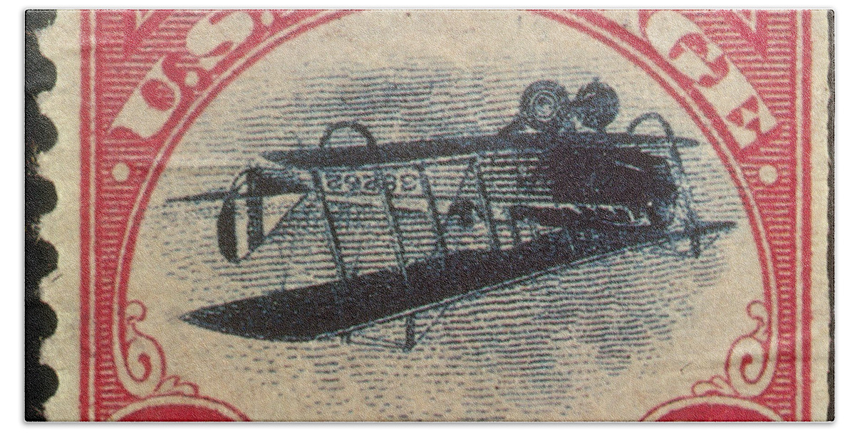 Philately Beach Sheet featuring the photograph Inverted Jenny, U.s. Postage Stamp, 1918 by Science Source