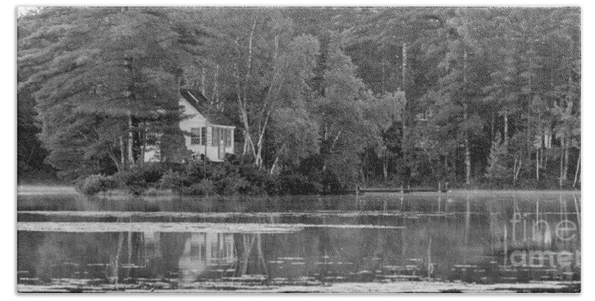 Maine Beach Towel featuring the photograph Island Cabin - Maine by Steven Ralser