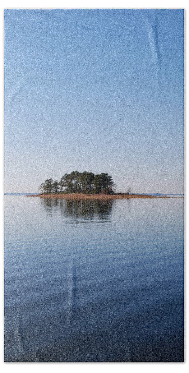 Rock Beach Towel featuring the photograph Island on Lake Sam Rayburn by Max Mullins