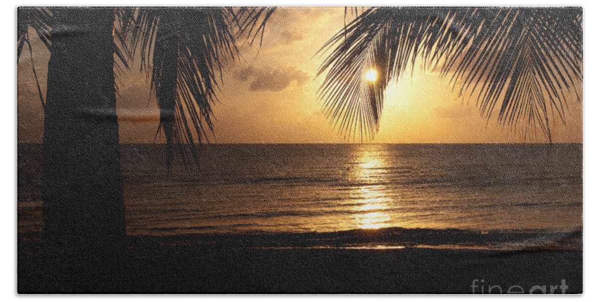 Island Beach Towel featuring the photograph Island Sunset by Charles Dobbs