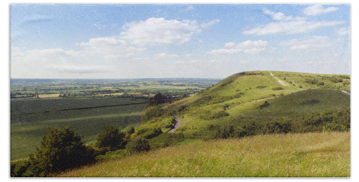 Buckinghamshire Beach Towel featuring the photograph Ivinghoe Beacon and Aylesbury Vale by Gary Eason