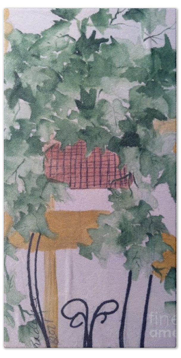 Owl Beach Towel featuring the painting Ivy by Sherry Harradence